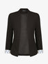 Blazer slim uni à revers imprimé graphique - Noir - 4