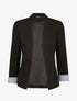 Blazer slim uni à revers imprimé grec - Noir - 1