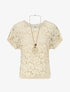 Top uni en broderies - Beige - 4
