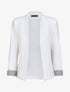 Blazer slim uni à revers imprimé grec - Blanc - 1