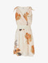 Robe mi-longue sans manches imprimé fleurs abstraites - Beige - 4