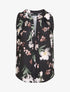 Top droit imprimé fleurs de lys - Noir - 1