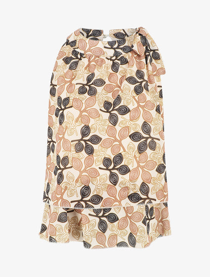Top en voile superposé imprimé fantaisie - Beige - 1