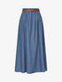 Jupe longue fluide en denim - Bleu denim - 4