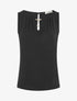 Top droit sans manches col bijou - Noir - 1