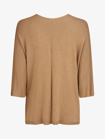 Pull fin à motif trois fleurs - Camel - 2