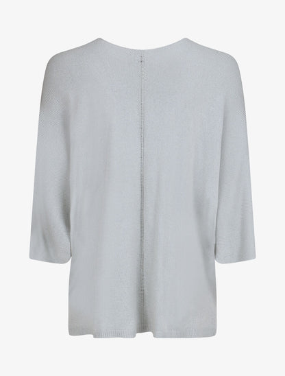 Pull fin à motif trois fleurs - Gris - 2