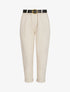 Pantalon 7/8 droit uni taille standard - Beige - 1
