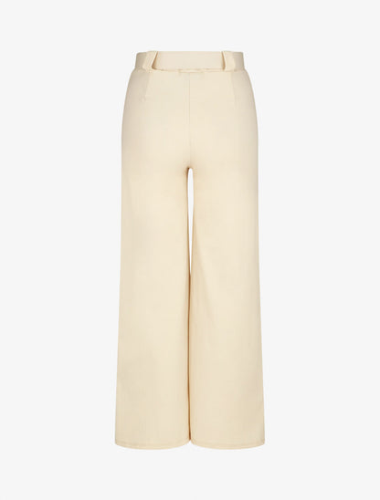 Pantalon droit taille haute uni - Beige - 2