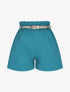 Short ample taille haute élastiquée - Bleu canard - 4