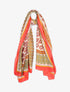 Foulard en soie mélangée imprimé cachemire - Rouge - 4