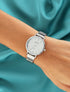 Montre métallique ronde à paillettes - Argent - 1