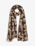 Foulard à imprimé feuilles automnales irisées - Noir - 4