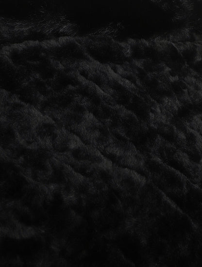 Poncho uni effet angora - Noir - 3