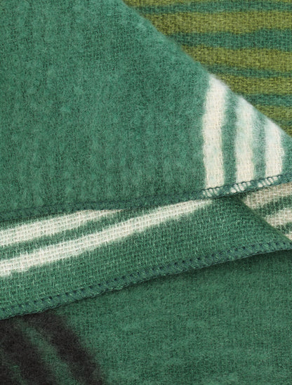 Echarpe imprimé graphique à bords effilochés - Vert - 3
