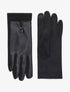 Gants unis bi-matière - Noir - 2