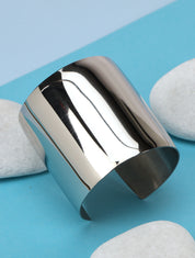 Bracelet manchette en acier - Argent - 1