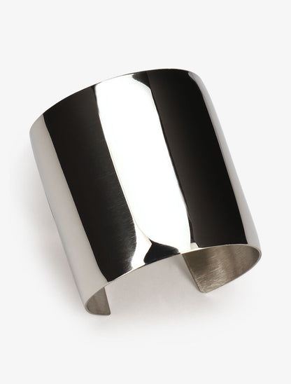 Bracelet manchette en acier - Argent - 2