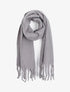 Echarpe longue et duveteuse à franges - Gris clair - 1
