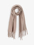 Echarpe longue et duveteuse à franges - Beige - 1