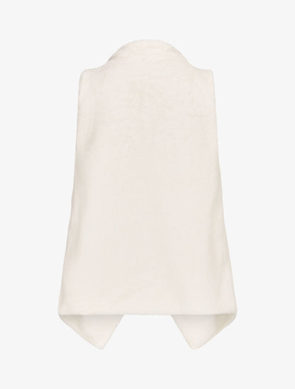 Gilet sans manches en fourrure synthétique - Écru - 2
