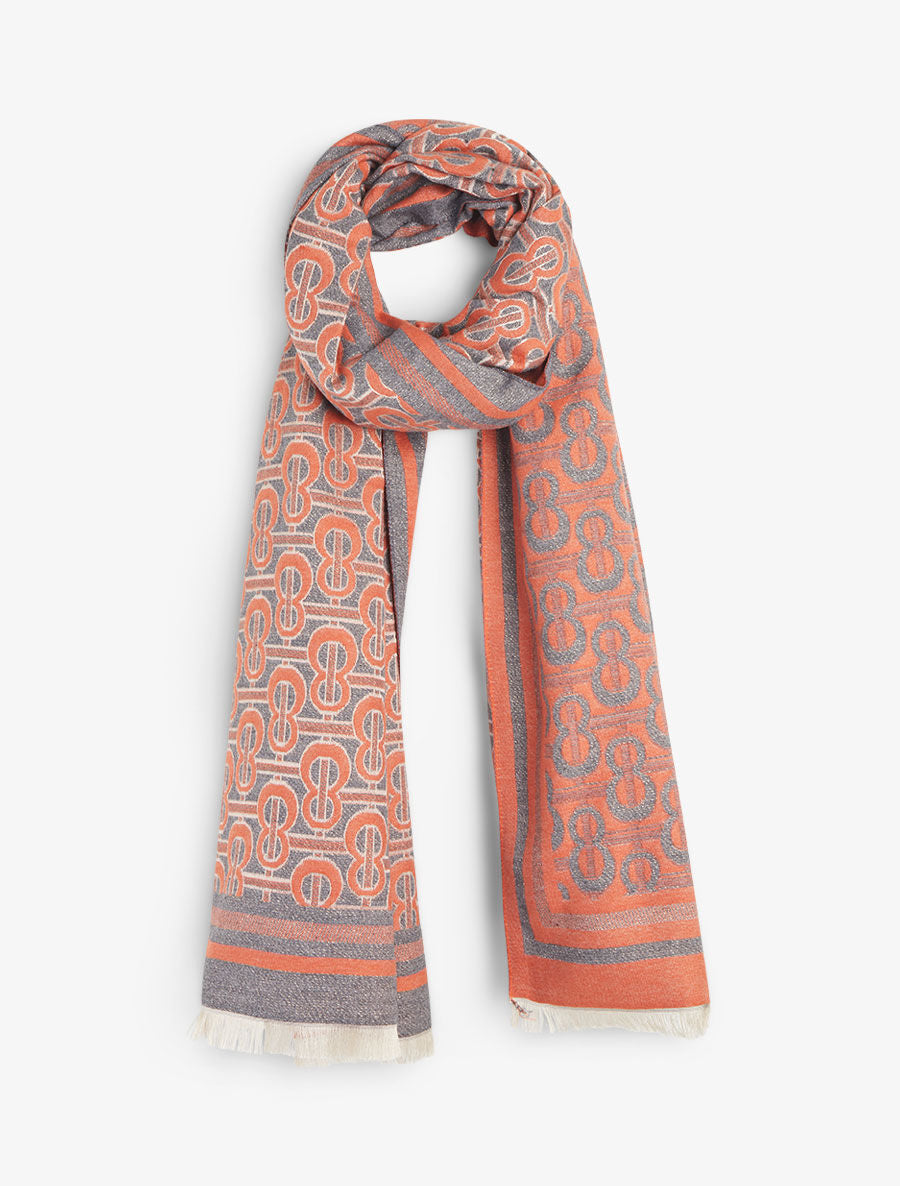 Echarpe imprimé infini stylisé - Orange - 4