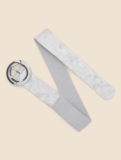 Ceinture élastiquée à boucle ronde - Argent - 3