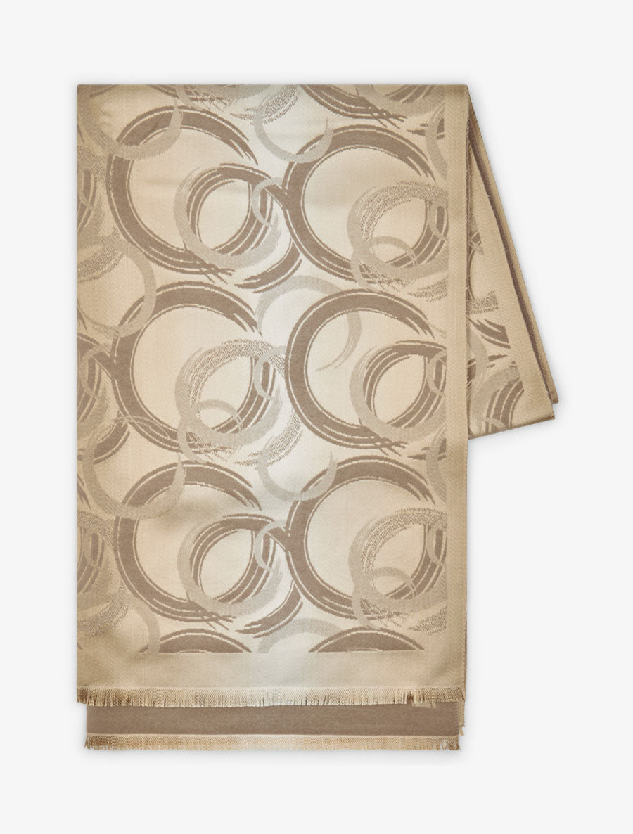 Foulard irisé à imprimé graphique - Taupe - 2