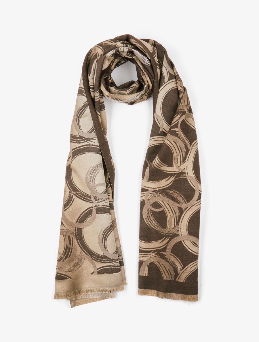 Foulard irisé à imprimé graphique - Marron - 1