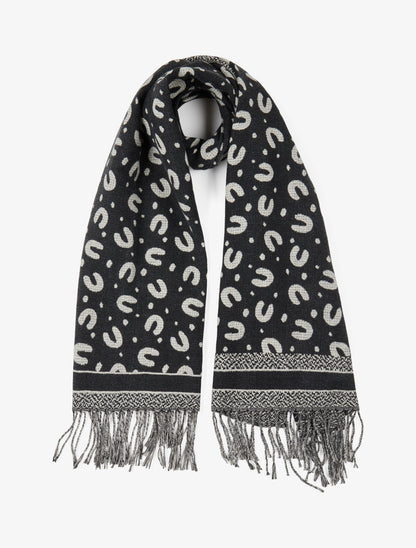 Echarpe à imprimé fer à cheval - Noir - 1