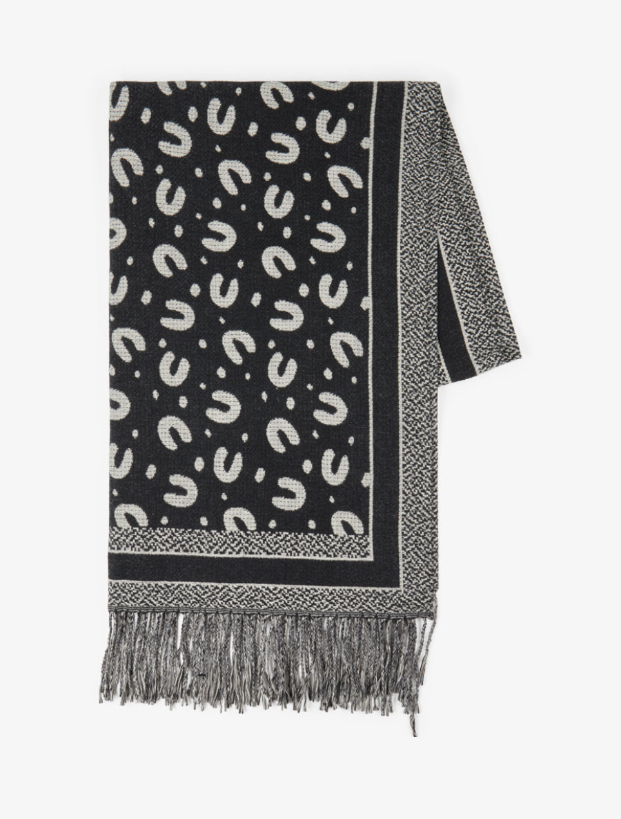 Echarpe à imprimé fer à cheval - Noir - 2