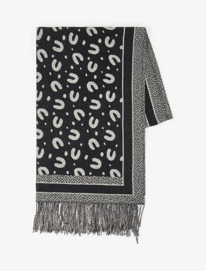 Echarpe à imprimé fer à cheval - Noir - 2