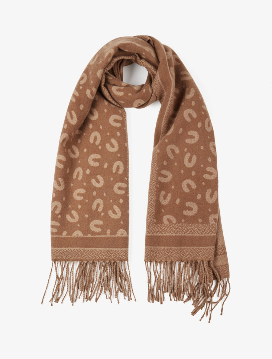 Echarpe à imprimé fer à cheval - Camel - 1