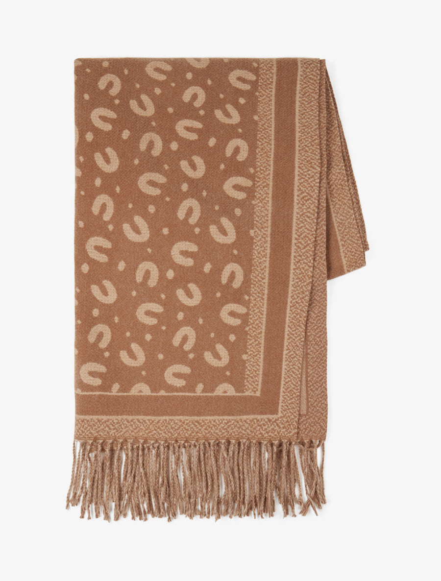 Echarpe à imprimé fer à cheval - Camel - 2