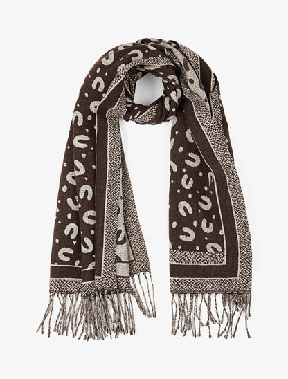 Echarpe à imprimé fer à cheval - Marron - 1