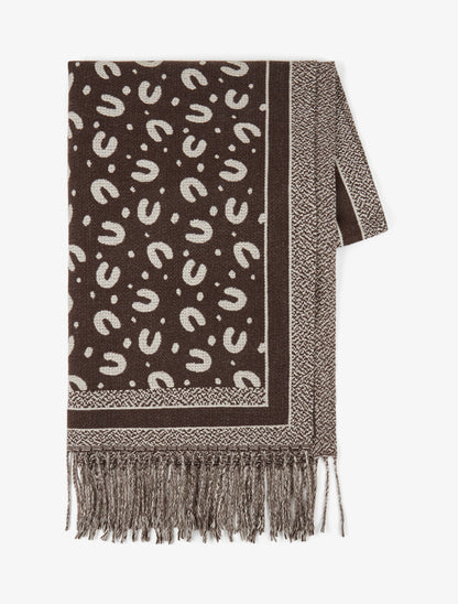 Echarpe à imprimé fer à cheval - Marron - 2