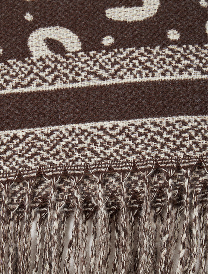 Echarpe à imprimé fer à cheval - Marron - 3