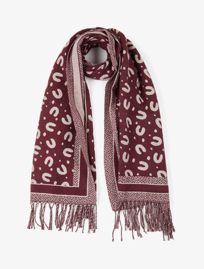Echarpe à imprimé fer à cheval - Bordeaux - 1