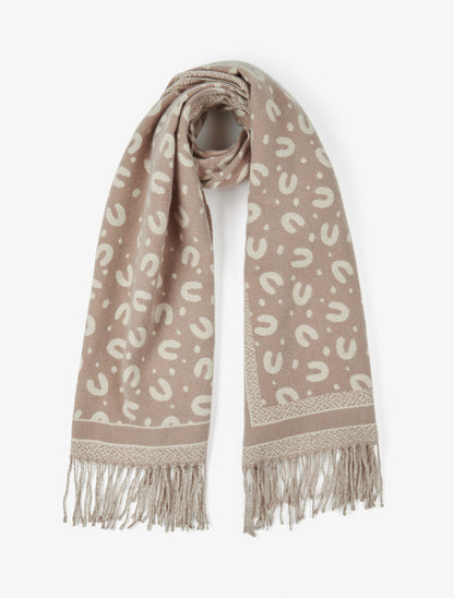 Echarpe à imprimé fer à cheval - Taupe - 1