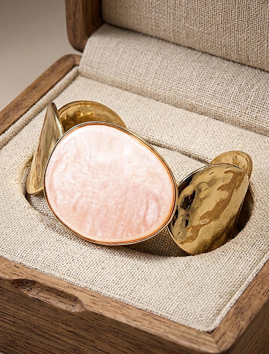 Jonc à ornement rond en résine - Nude - 1