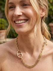 Collier en maille asymétrique - Or - 1