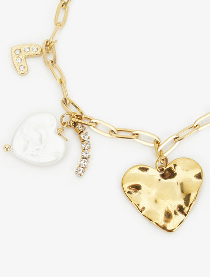 Bracelet à charms coeurs - Or - 3