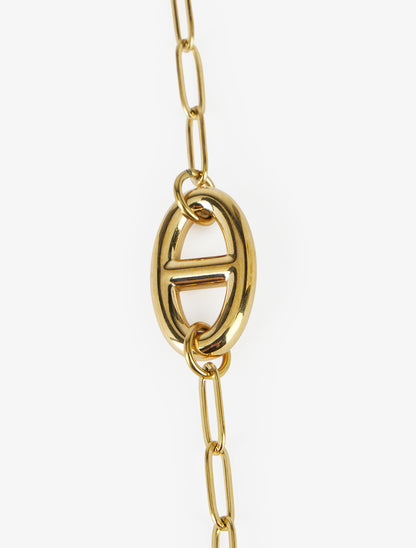 Sautoir à grosse maille et maillons marins - Or - 3