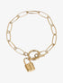 Gourmette à détail cadenas - Or - 3