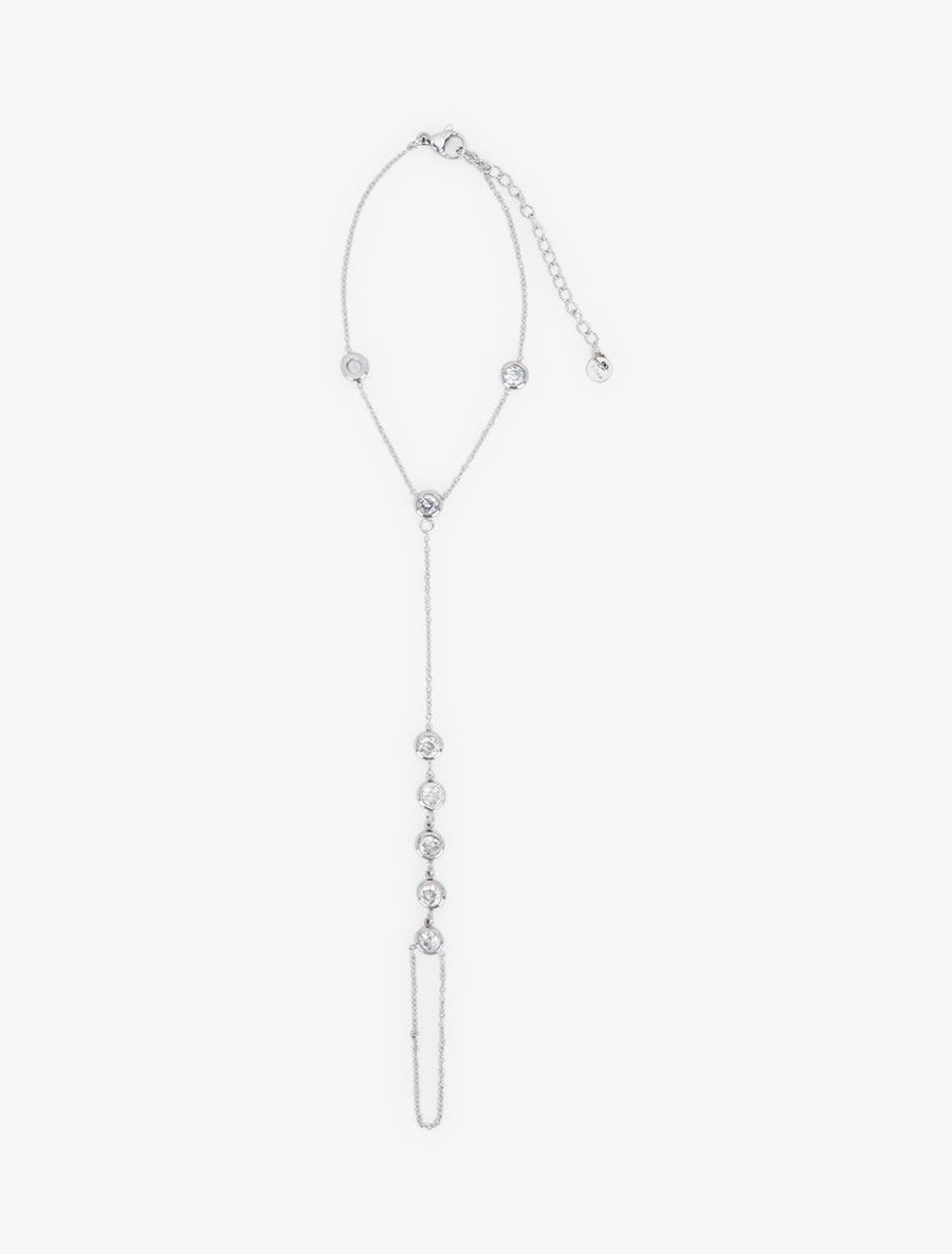 Chaîne de main fine à zircons - Argent - 2
