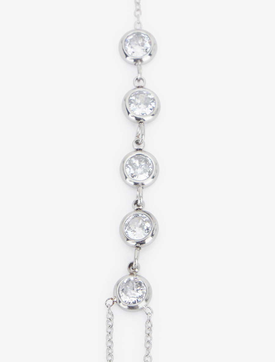 Chaîne de main fine à zircons - Argent - 3