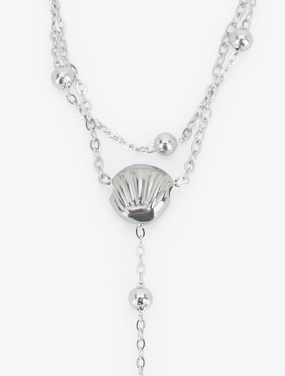 Chaîne de main coquillage et zircon blanc - Argent - 3