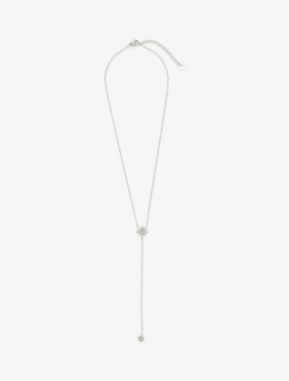 Collier fin en Y à étoiles strassées - Argent - 2