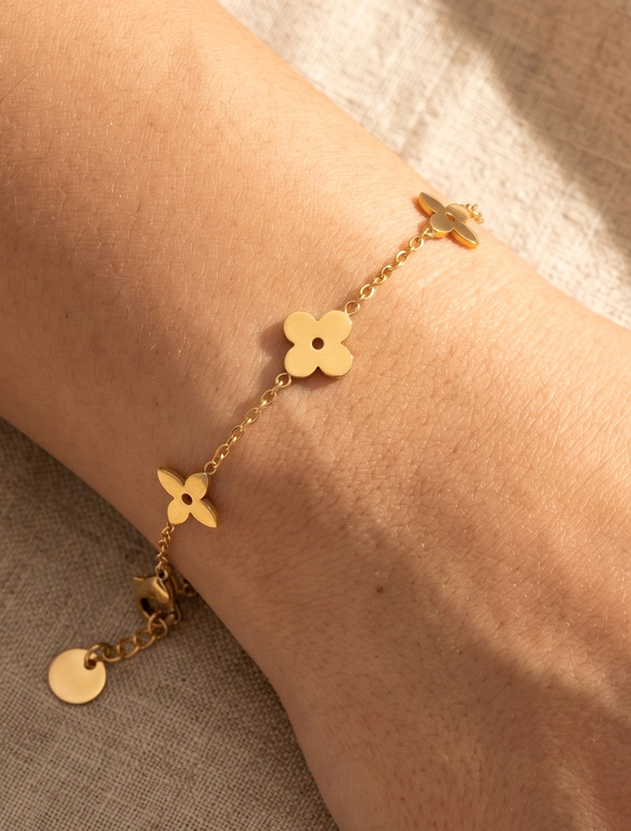 Bracelet à motif pâquerettes - Or - 1