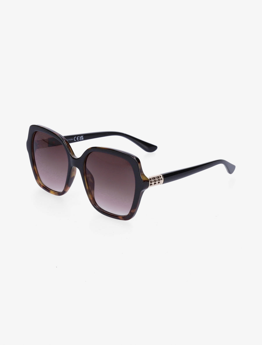 Lunettes de soleil arrondies oversize - Marron - 1